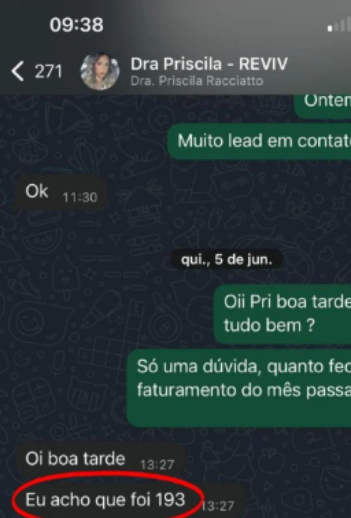 Conversa real de cliente ProTraffic — faturamento de 193 mil no mês